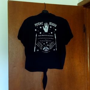 Psychic Reader Tie-Front Woven Button-Up